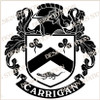 Carrigan Irish Family Crest, pdf vector download, file in full colour and black and white.