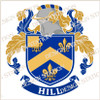 Hill D3 Family Crest Ireland Instant Digital Download, Vector pdf in full colour and black and white.