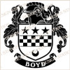 Boyd Family Crest Ireland Instant PDF Digital Download in colour and black and white.