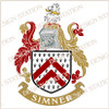 Simner Family Crest PDF Digital Download in full colour or black and white.