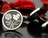 English Rose Welsh Daffodil Engraved Cufflinks