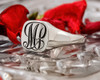 Monogram Signet Ring HS27 Silver or 9ct Gold