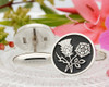 Thistle and Rose Silver or 9ct Gold Cufflinks Negative Oxidised