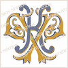 Victorian Monogram KP D2 - hand drawn design, graphic design only - download
