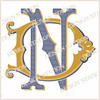 Victorian Monogram DN ND D1 - hand drawn design, graphic design only - download