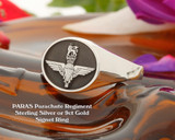PARAS Parachute Regiment Silver or 9ct Gold Signet Ring - Reverse Oval PARAS Parachute Regiment Silver or 9ct Gold Signet Ring - Reverse Oval