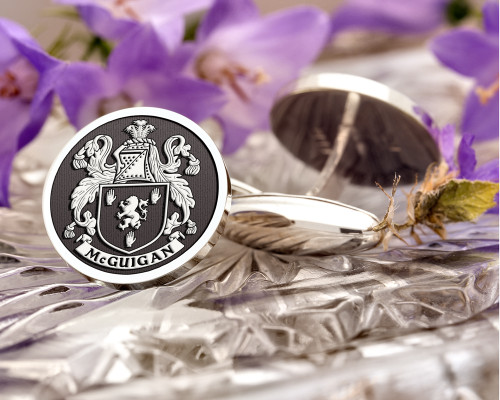 McGuigan Family Crest Cufflinks in Silver or Gold