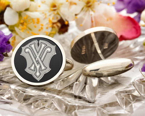 VX XV Victorian Monogram Cufflinks D1