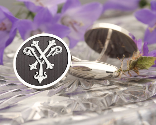 XY YX Victorian Monogram Cufflinks available in silver or 9ct gold D1