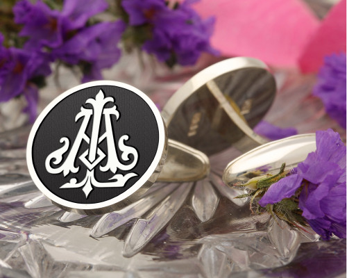 AL LA Victorian Monogram Cufflinks D2