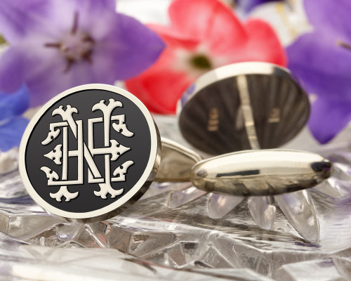 EN NE Victorian Monogram Cufflinks D2