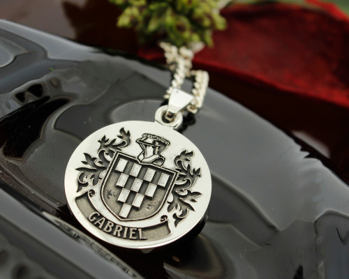 GABRIEL Engraved Pendant design, also available in Silver Cufflinks, other designs also available, full customised.