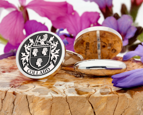 Collard Family Crest Silver Cufflinks