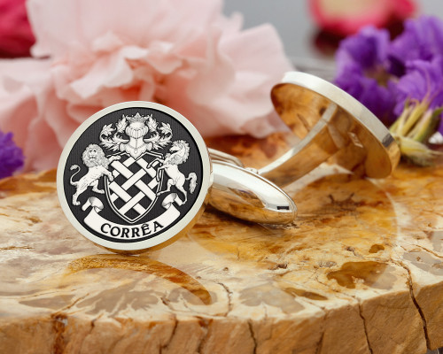 Correa Portugal Family Crest Silver or 9ct Gold Cufflinks