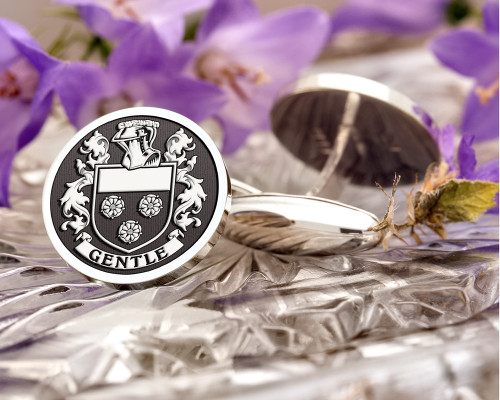 Gentle Family Crest Silver or Gold Cufflinks