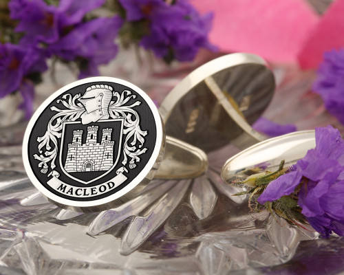 MacLeod Family Crest Scotland Silver or Gold Cufflinks