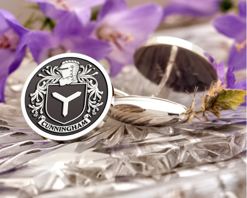 Cunningham Family Crest Scotland Silver or Gold Cufflinks