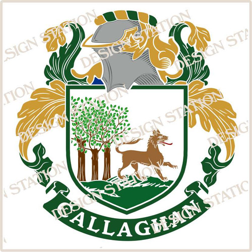 Callaghan Family Crest Digital Download pdf File, Vector full colour and black and white files. 