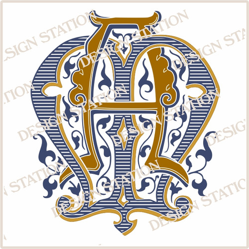 Victorian Monogram AM MA D1B - hand drawn design, graphic design only - download