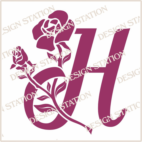 H - Gypsy Rose Personal Monogram Vector PDF download, Custom Design, Change Colour in any Vector Editing Programme.