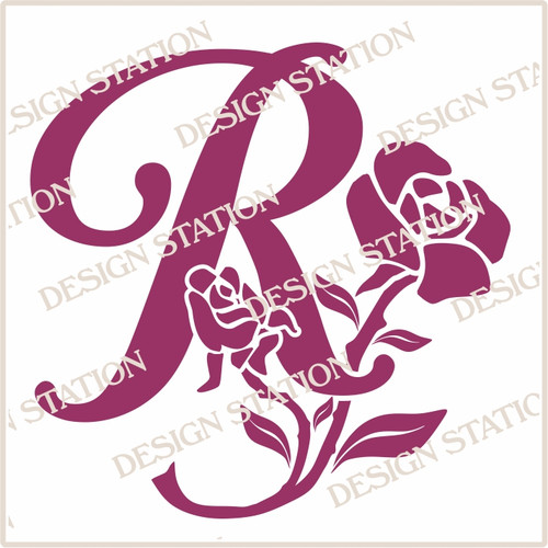 R - Gypsy Rose Personal Monogram Vector PDF download, Custom Design, Change Colour in any Vector Editing Programme.