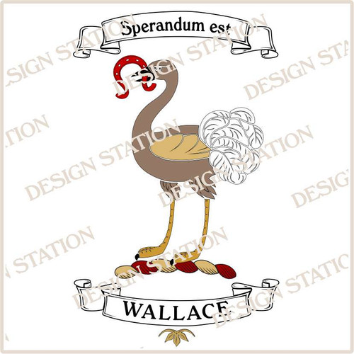 Wallace Scotland Heraldry Crest Digital Download File in Vector PDF format, easy to print, engrave, change colour.