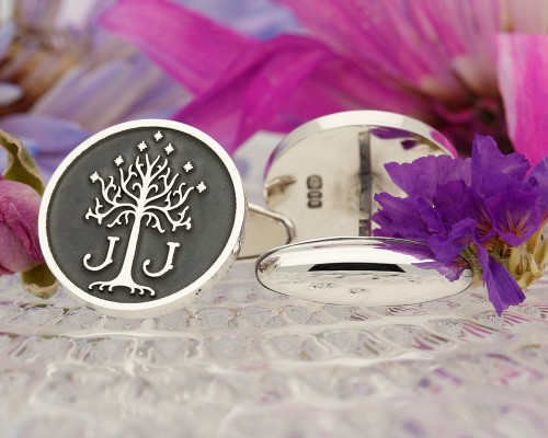 Tree of Gondor Cufflinks with bespoke initials example J J