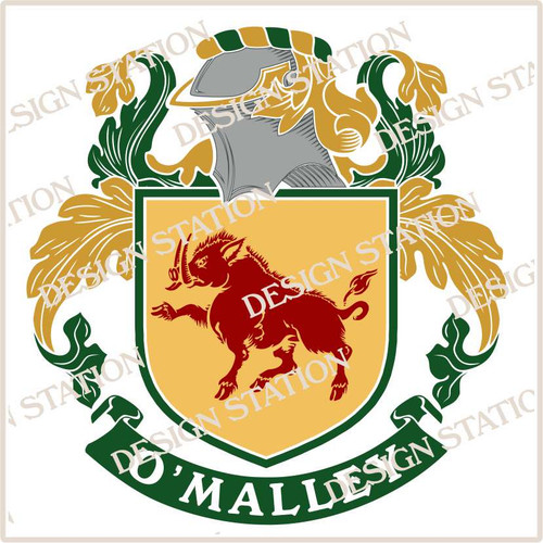 O'Malley Digital Family Crest, Vector pdf file available for download on purchase