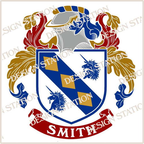 Smith Family Crest Ireland Digital Vector PDF Instant Download