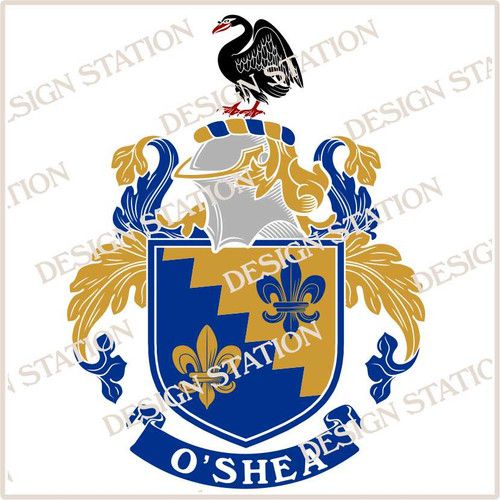 O'Shea Family Crest Ireland Instant Download file (included colour and black pdf files)