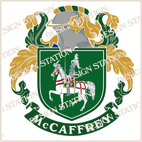 McCaffrey Family Crest Digital Download file, vector pdf in colour and black