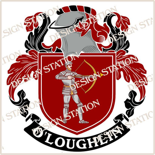O'Loughlin Digital Family Crest, Vector pdf file available for download on purchase