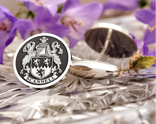Scannell Family Crest Silver or Gold Cufflinks