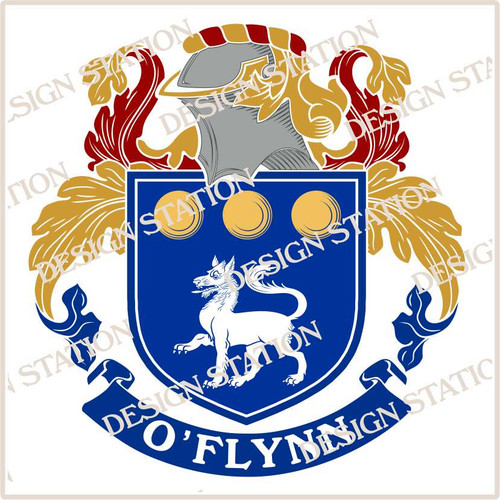 O'Flynn Family Crest Ireland PDF Instant Download,  design also suitable for engraving onto our cufflinks, signet rings and pendants.