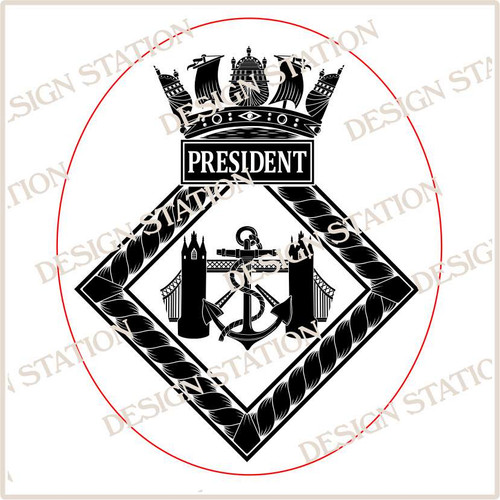 HMS President Military Signet Ring,  available for engraving onto silver or gold signet rings.