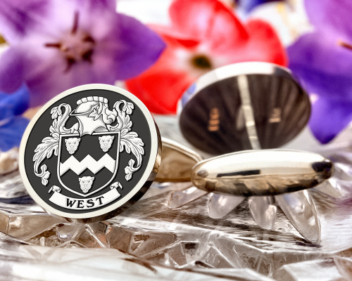 West Family Crest Ireland Silver or Gold Cufflinks