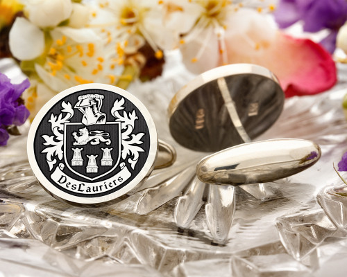 DesLauriers Engraved Family Crest Cufflinks