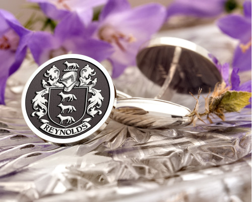 Reynolds Family Crest Silver or Gold Cufflinks