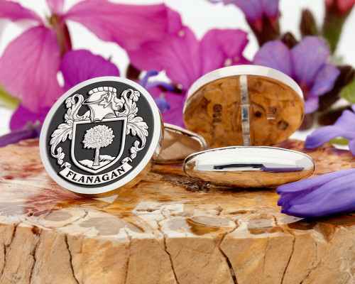 Flanagan Family Crest Ireland Silver or Gold Cufflinks