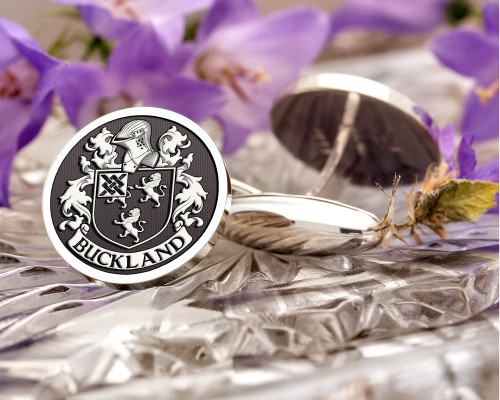 Buckland Family Crest Silver or Gold Cufflinks