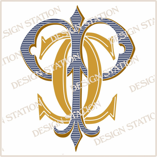 Victorian Monogram CP PC D2 - hand drawn design, graphic design only - download