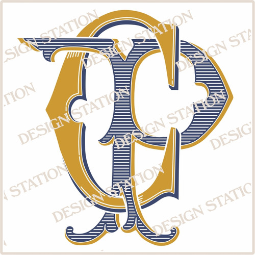 Victorian Monogram CP PC D4 - hand drawn design, graphic design only - download