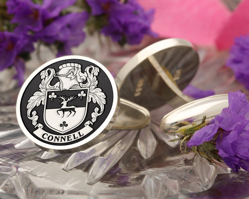 Connell Family Crest Ireland Silver or Gold Cufflinks