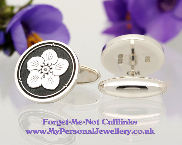 Forget-Me-Not Silver or Gold Cufflinks