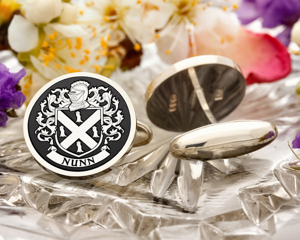 Nunn Family Crest Cufflinks available in Silver or Gold