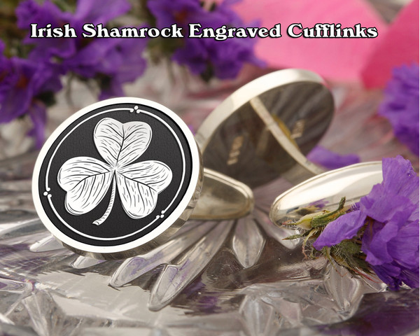 Irish Shamrock | Welsh Daffodil Silver or 9ct Gold Cufflinks - one cufflinks of each design