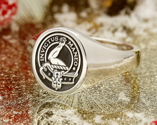 Armstrong Scottish Clan Signet Ring HS8 Silver