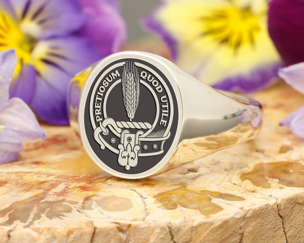 Auchinleck Scottish Clan Signet Ring handmade to order