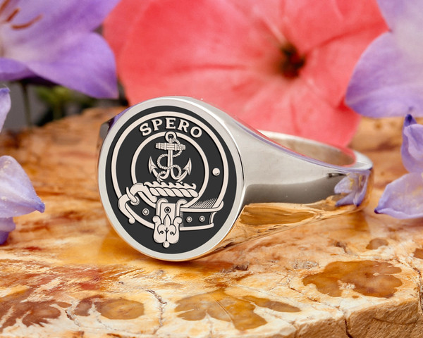 Langlands Scottish Clan Signet Ring made to order