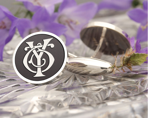 TY YT Victorian Monogram Cufflinks D1